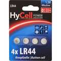 HyCell battery alkaline button cell type LR44, blister pack of 4