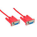 InLine Nulmodem kabel,  rood, 9-pins socket/socket 3m, gegoten