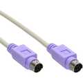 InLine PS/2 kabel,  M/M, beige/paars, 2m
