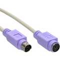 InLine PS/2 kabel,  M/V, beige/paars, 10m