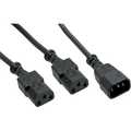 InLine Net Y-kabel,  2x socket, 1x stekker, 5m