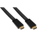 HDMI flat cable, InLine, High Speed HDMI Cable with Ethernet, black, golden contacts, 5m