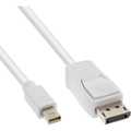 InLine  Mini DisplayPort OUT zu DisplayPort IN Kabel, wit, 2m