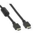 InLine HDMI kabel,  High Speed HDMI kabel, M/M, zwart, met ferrietkernen, 3m