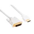 InLine HDMI-DVI kabel,  HDMI Male naar DVI 18+1 Male, wit/goud, 2m