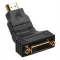 HDMI-DVI adaptor, 19pin M to 24+1 F, with 180� angle, golden contacts