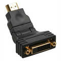 HDMI-DVI adaptor, 19pin M to 24+1 F, with 180° angle, golden contacts