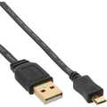 InLine  Micro-USB 2.0 Flatkabel, USB-A Male naar Micro-B Male, 3m