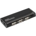 Mini USB 2.0 4-Port Hub, black, with magnet, no PSU, Aten UH284Q9Z