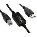 InLine Actieve USB 2.0 kabel,  A/B, zwart, 10m