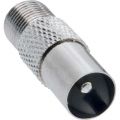 Coaxial adapter, InLine, IEC-plug male (antenna) to F-plug female