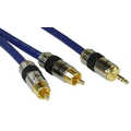 InLine Audiokabel,  Premium, vergulde contacten, 2x Tulpplug naar 3.5mm M, 1m