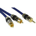 InLine Audiokabel,  Premium, vergulde contacten, 2x Tulpplug naar 3.5mm M, 5m