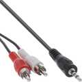 InLine Audiokabel,  2x Tulp M naar 3.5mm M stereo, 1m