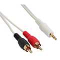 InLine Audiokabel,  2x Tulpplug naar 3,5mm M stereo, wit/goud, 1.5m