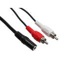 InLine Audiokabel,  2x Tulp M naar 3.5mm V stereo, 0.2m