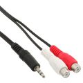 InLine Audiokabel,  2x Tulp V naar 3.5mm M stereo, 3m