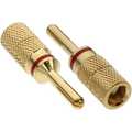 InLine Banana Plug male gold plated red color coded for 4mm Cabling