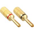 InLine Bana Plug Screw version metal gold plated 1x red 1x black