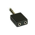InLine Audio adapter,  6.3mm jack stekker stereo naar 2x 3.5mm jack contraplug, Stereo