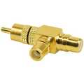 InLine Audio adapter,  Tulpplug naar 2x Tulp contraplug, zwart, vergulde contacten, 90°