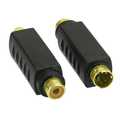 InLine S-video adapter actief,  4-pins M naar Tulp contraplug, vergulde contacten