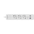 InLine® Socket strip, 3-way CEE 7/3, with protection and USB QC3.0, white