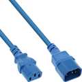InLine Power cable extension, C13 to C14, blue, 1m