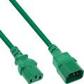 InLine Power cable extension, C13 to C14, green, 0.3m