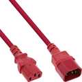 InLine Power cable extension, C13 to C14, red, 0.3m