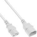 InLine Power cable extension, C13 to C14, white, 0.5m