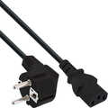InLine Power cable, schuko CEE 7/7 angled / 3pin IEC C13 male, 0.5m
