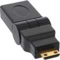 InLine HDMI Adapter HDMI A female to HDMI C male swing type gold plated