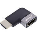 InLine® HDMI adapter, HDMI A plug / socket, 90° left, 8K UHD