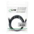 InLine SAT kabel premium,  2x afgeschermd, 2x F-stekker, >85dB, zwart, 1m