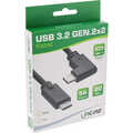 InLine USB 3.2 Gen.2 cable, USB-C male/male angled, black, 1m