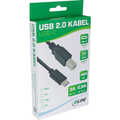 InLine® USB 2.0 Cable, USB-C male / USB-B male, black, 1.5m
