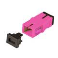 Adapter SC Simplex OM4 one piece, flangeless, erica violet, ceramic sleeve