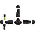 InLine Mains coupler, IP68, 3-pin, 3-way, M20, black
