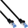 InLine Patch cable, Cat.6A, S/FTP, TPE flexible, Black, 0.25m