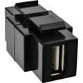 USB 2.0 Snap-In module, USB 2.0 A female-USB 2.0 B female, white housing
