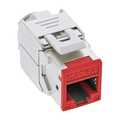 8 stuks Pack InLine Keystone RJ45 jack, shielded, Cat.6A, red