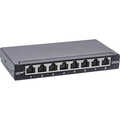 InLine® Patch panel Cat.6A 0.5U 8-port, table/wall/rail, black, dust protection