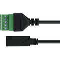 InLine USB-C socket to terminal block, 5-pin, with cable