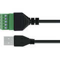 InLine USB-A plug to terminal block, 5-pin, with cable