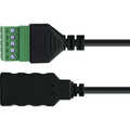 InLine USB-A socket to terminal block, 5-pin, with cable