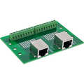 InLine Terminal block, 2x RJ45 socket, straight, for top-hat rail