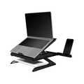 Notebook stand, foldable, height adjustable, black