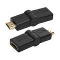 HDMI adapter, A/M to A/F, 180Â° to kink, 4K/30 Hz, black