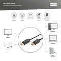 DisplayPort Connection Cable, Type DP M/M, 3.0m, w/interlock, UHD 4K, DP 1.2, bl